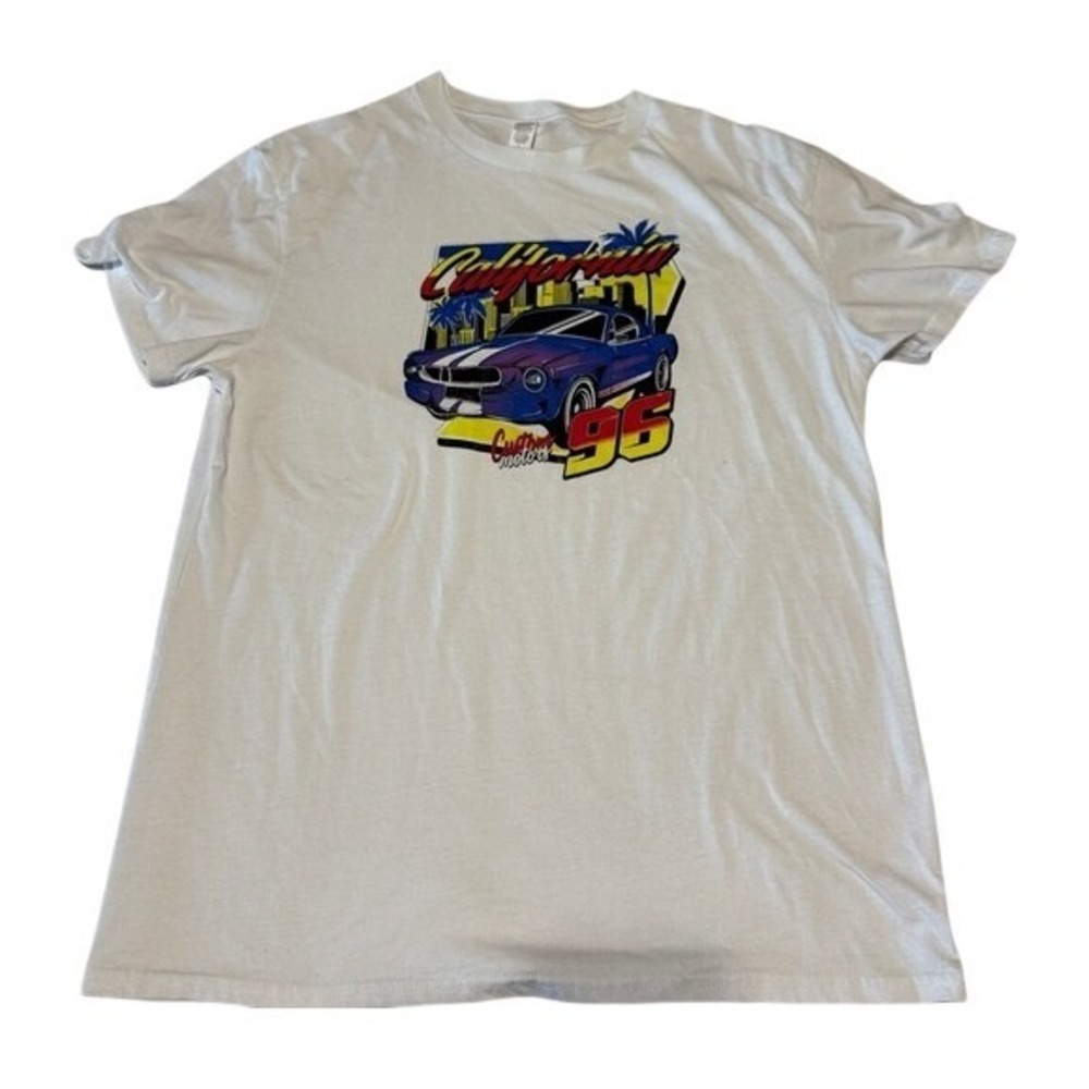 Mens California Custom Motors 96 Graphic T Shirt White‎ Size L